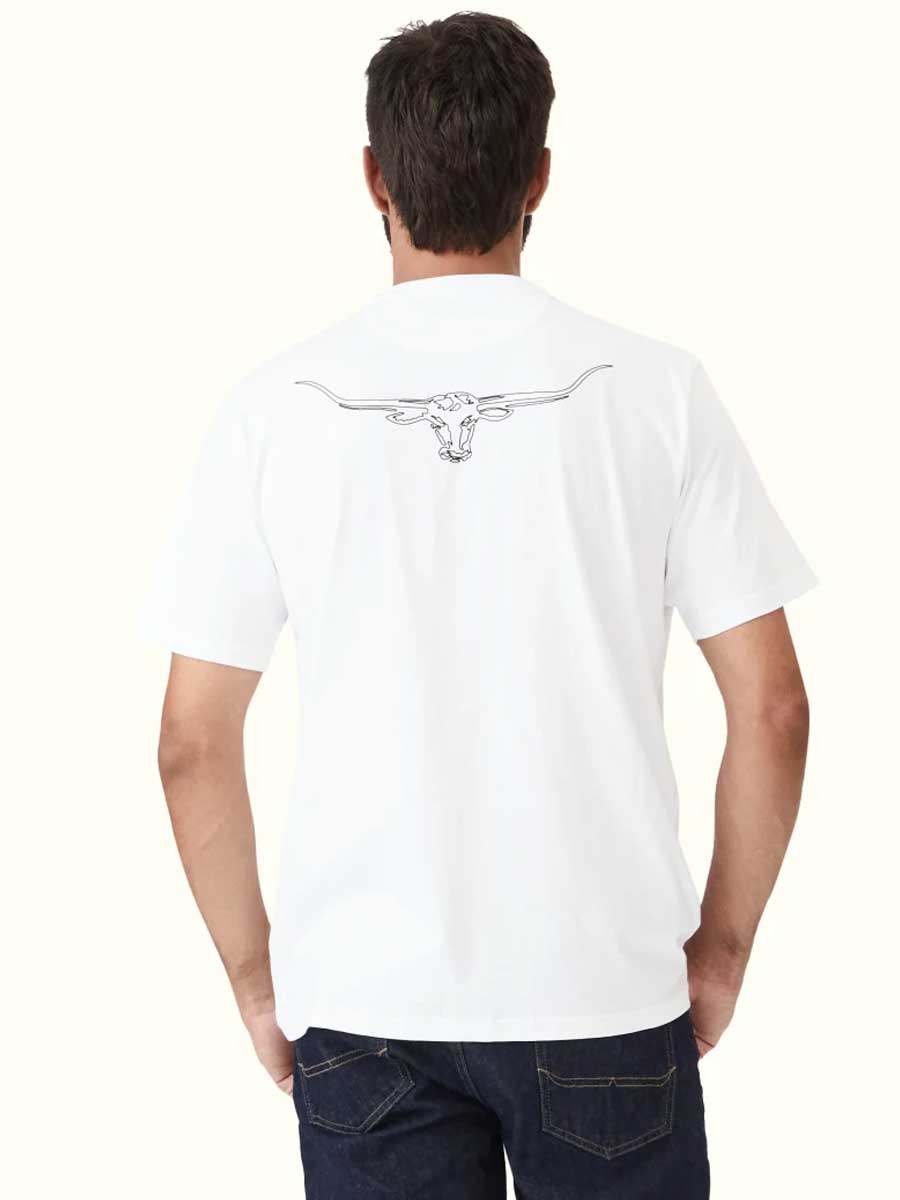 RM WILLIAMS Byron T-Shirt - Men's Crew Neck - White - Image 6