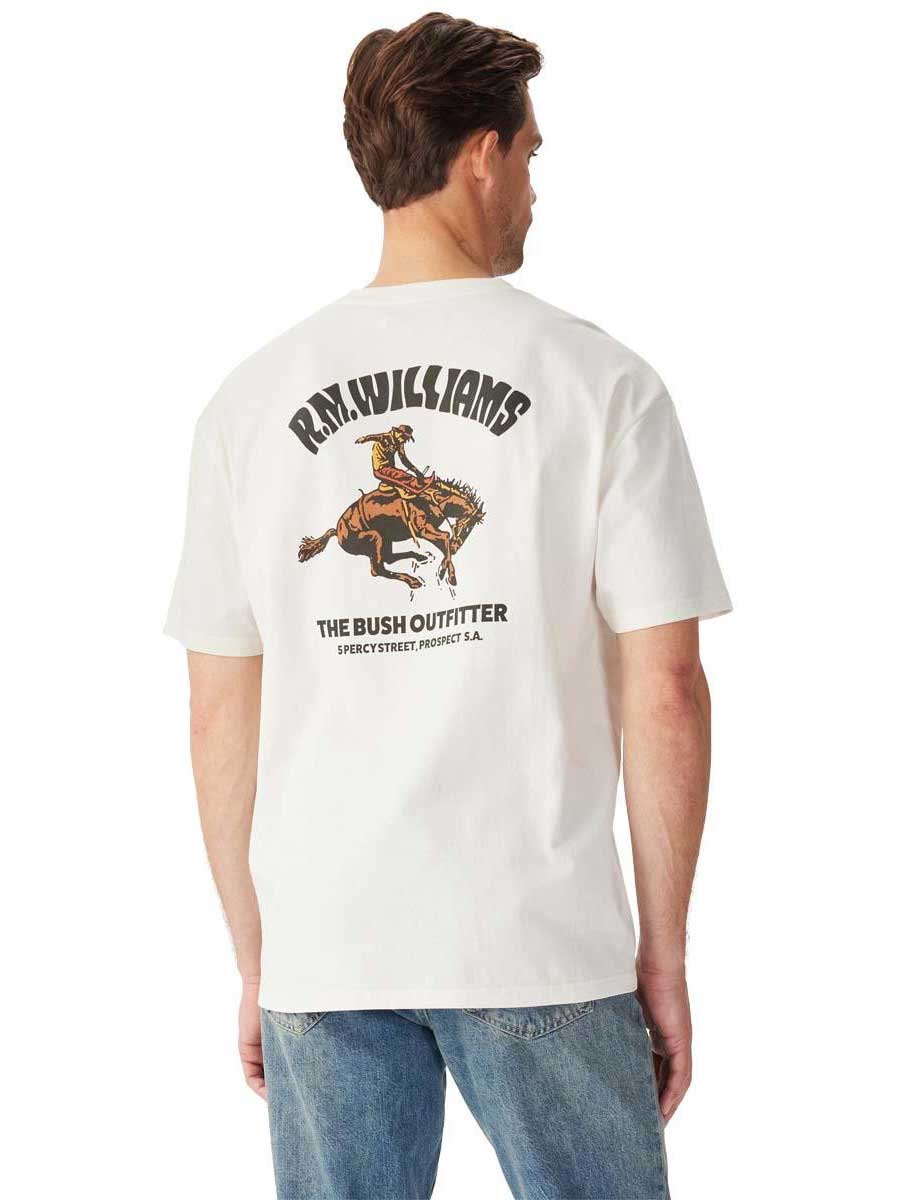 RM WILLIAMS Cloudbuster T-Shirt - Men's Crew Neck - White - Image 2