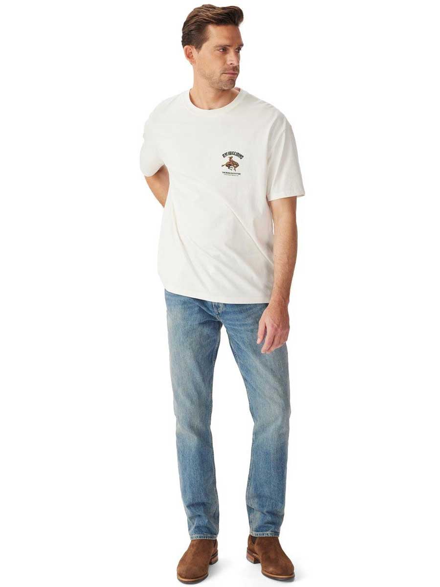 RM WILLIAMS Cloudbuster T-Shirt - Men's Crew Neck - White - Image 4