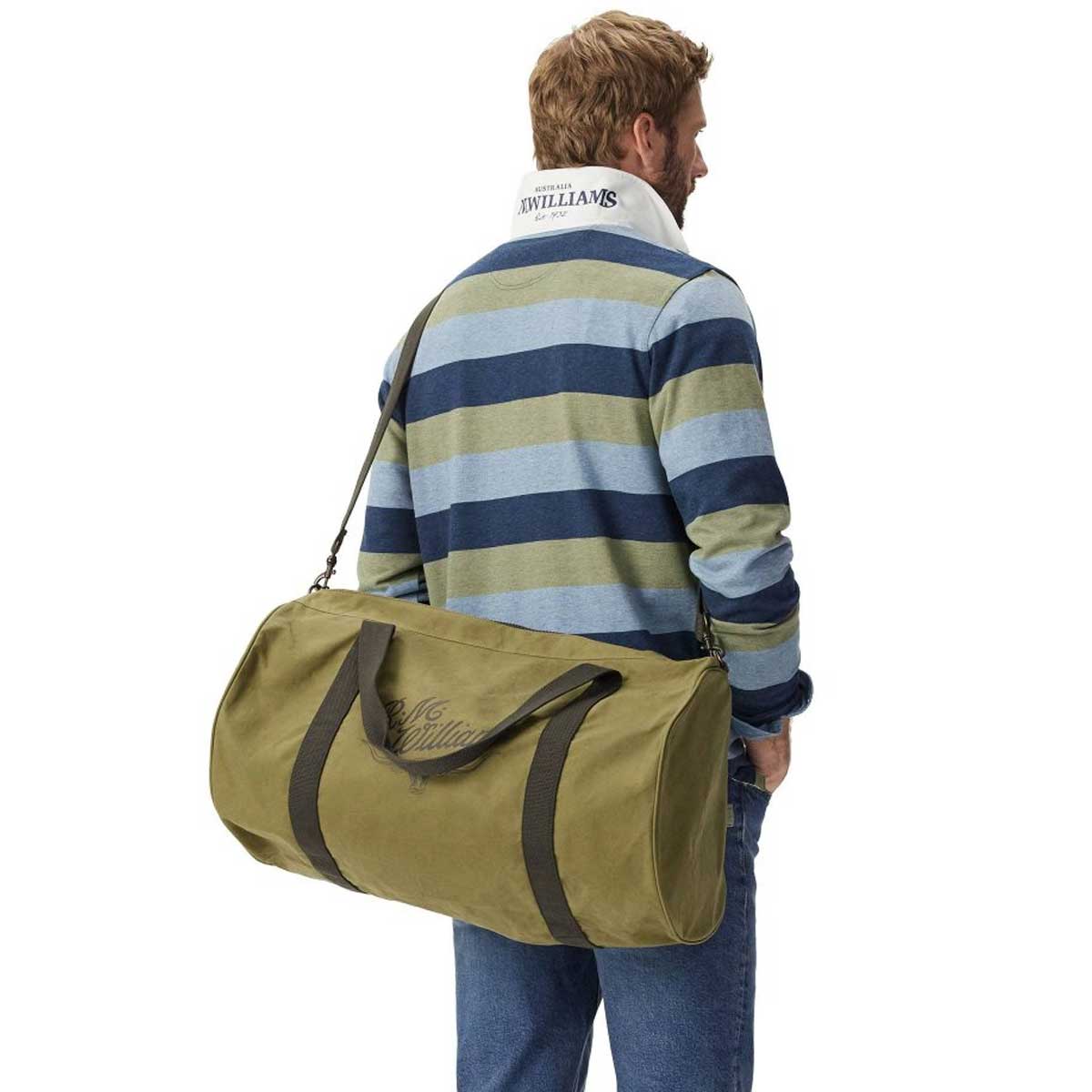 RM WILLIAMS Ditty Bag - Waxed Cotton - Light Olive - Image 3