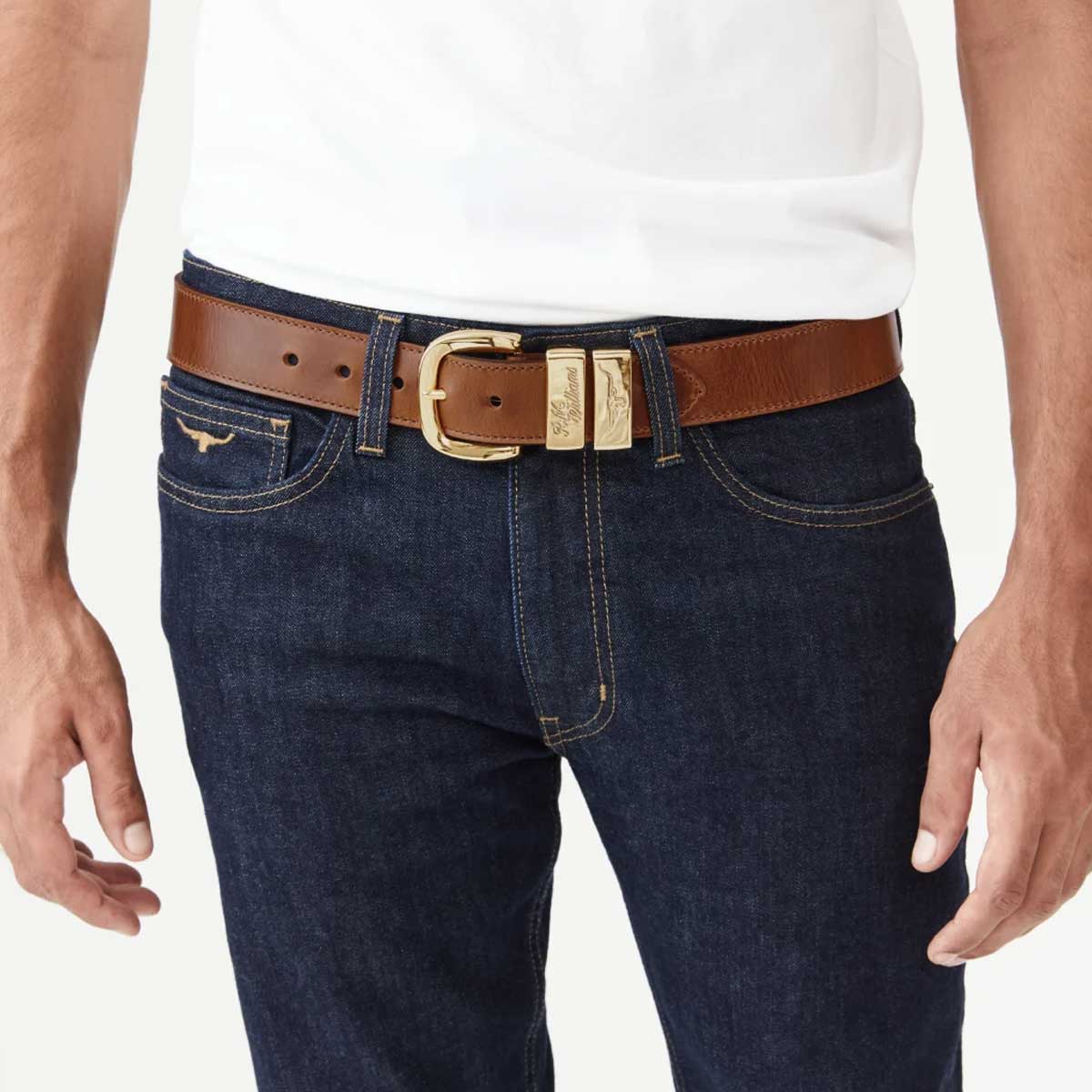 RM WILLIAMS Drover 1.5" Belt - Mens - Caramel - Image 2