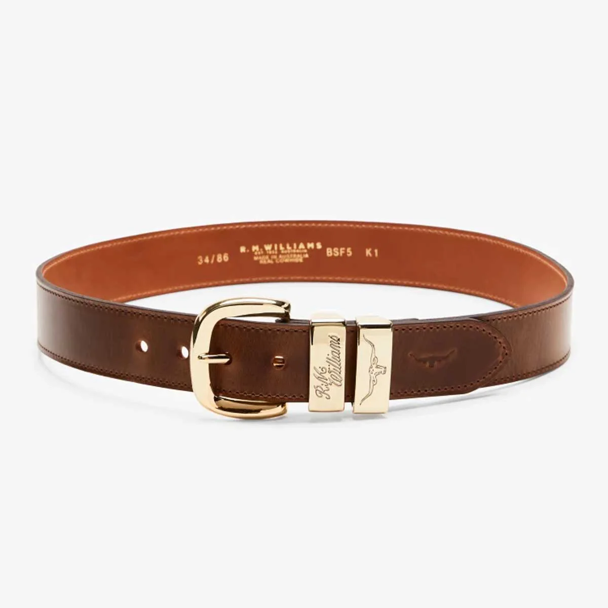 RM WILLIAMS Drover 1.5" Belt - Mens - Caramel - Image 4