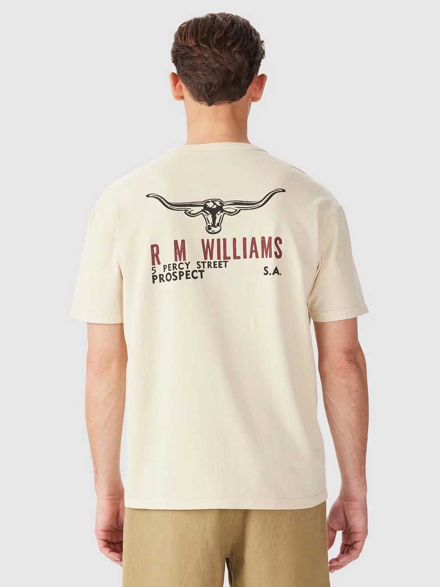 RM WILLIAMS Flinders T-Shirt - Men's Crew Neck - Sand - Image 2