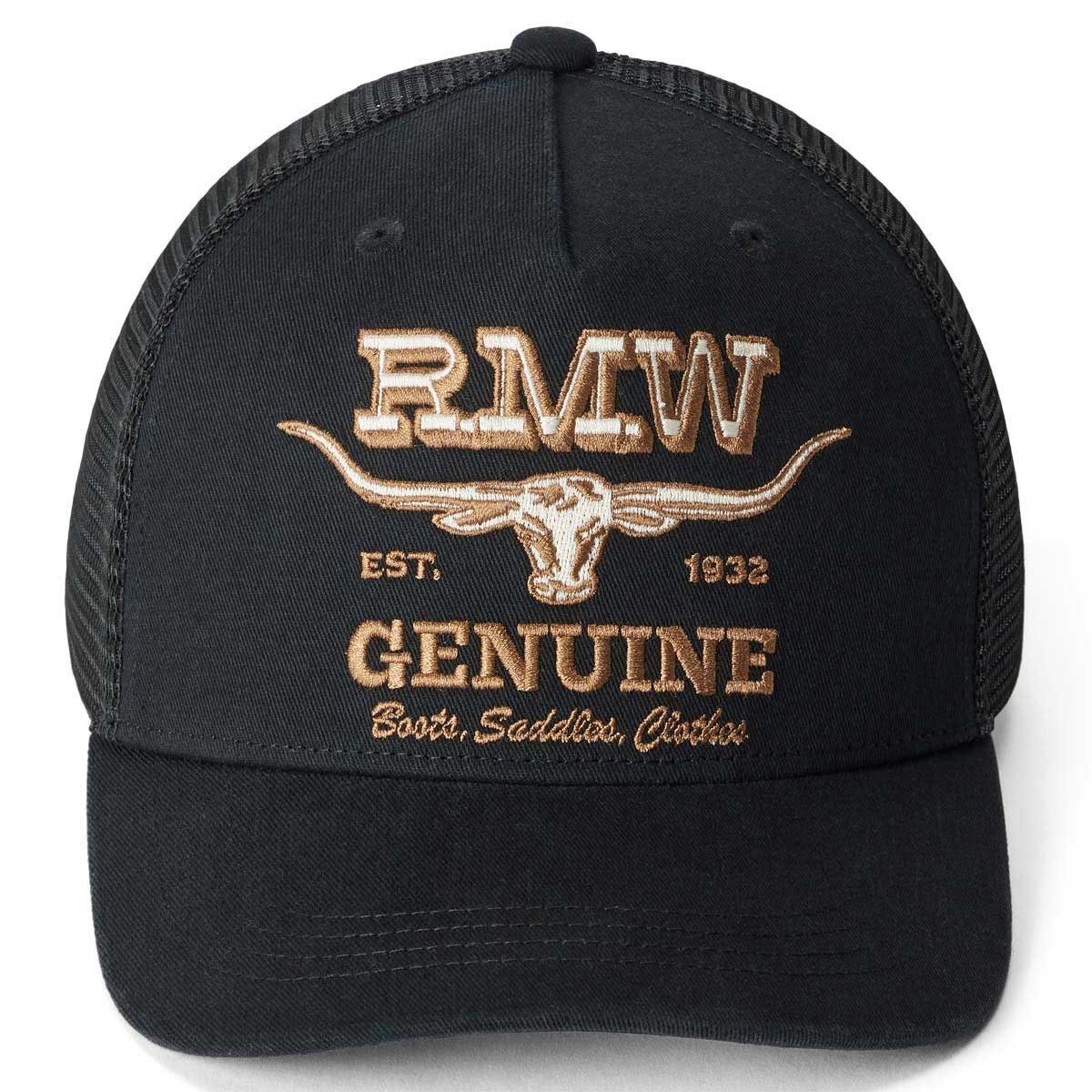 RM WILLIAMS Genuine Longhorn Trucker Cap - Mens - Washed Black - Image 4
