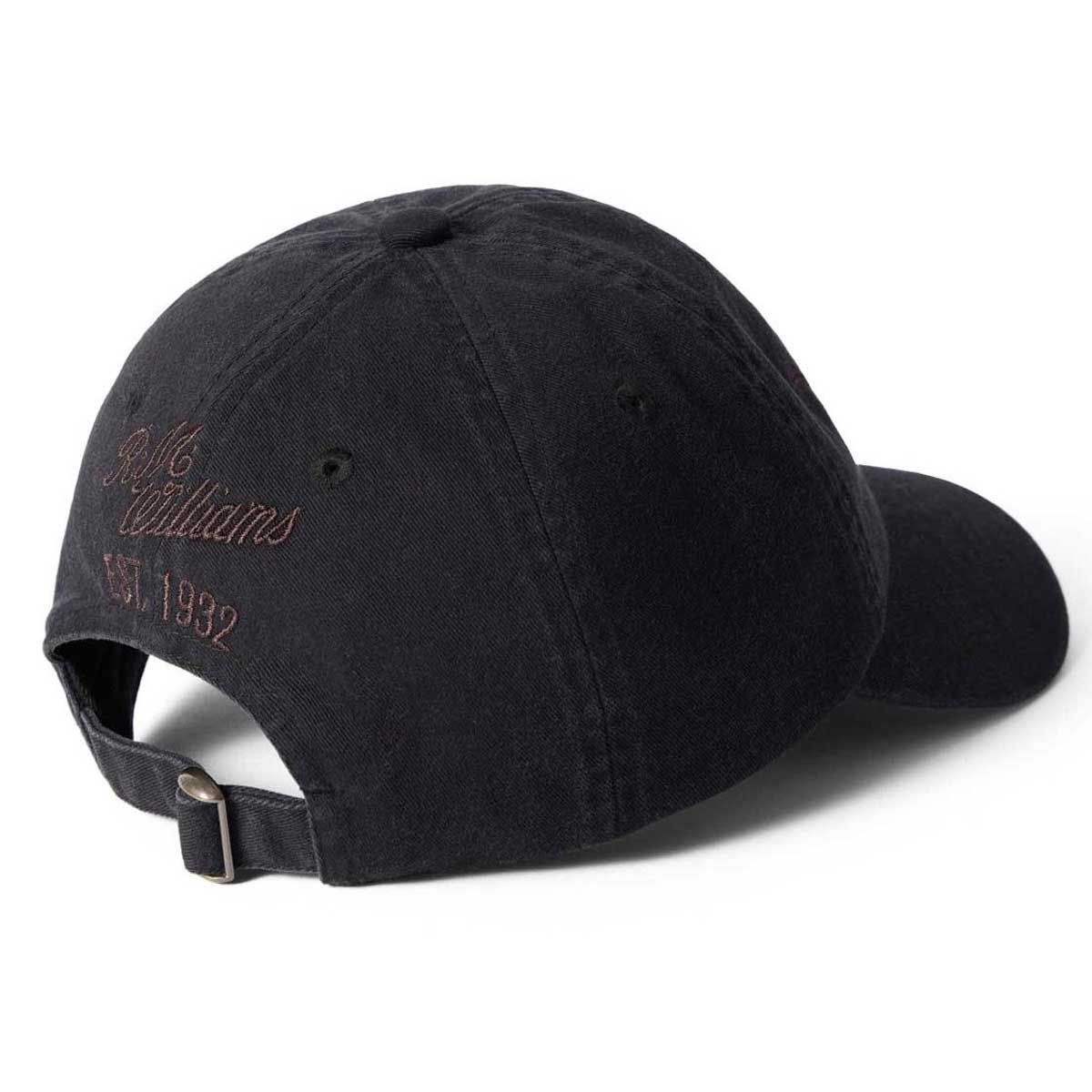 RM WILLIAMS Longhorn Twill Cap - Steers Head Logo - Black Wash - Image 3