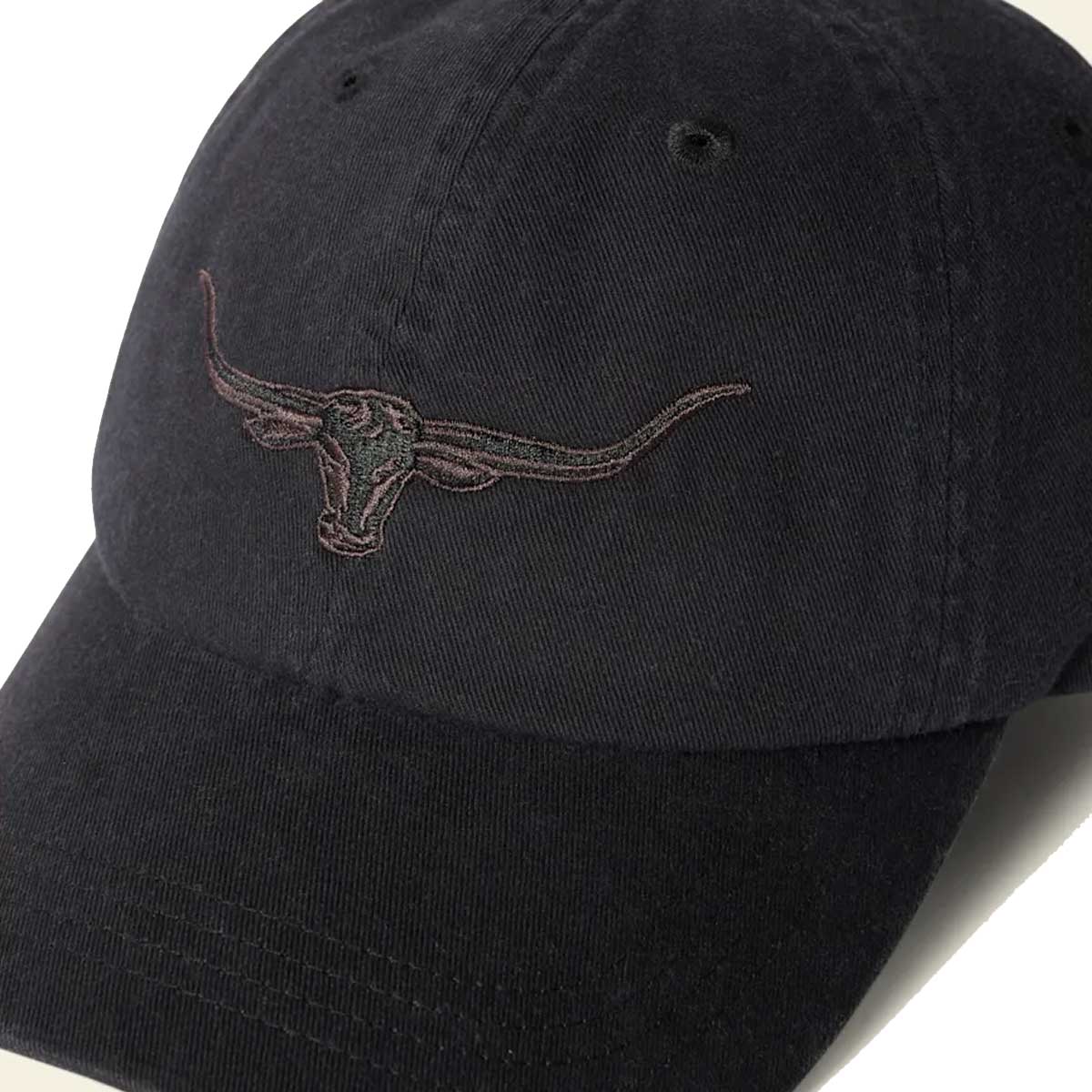 RM WILLIAMS Longhorn Twill Cap - Steers Head Logo - Black Wash - Image 4