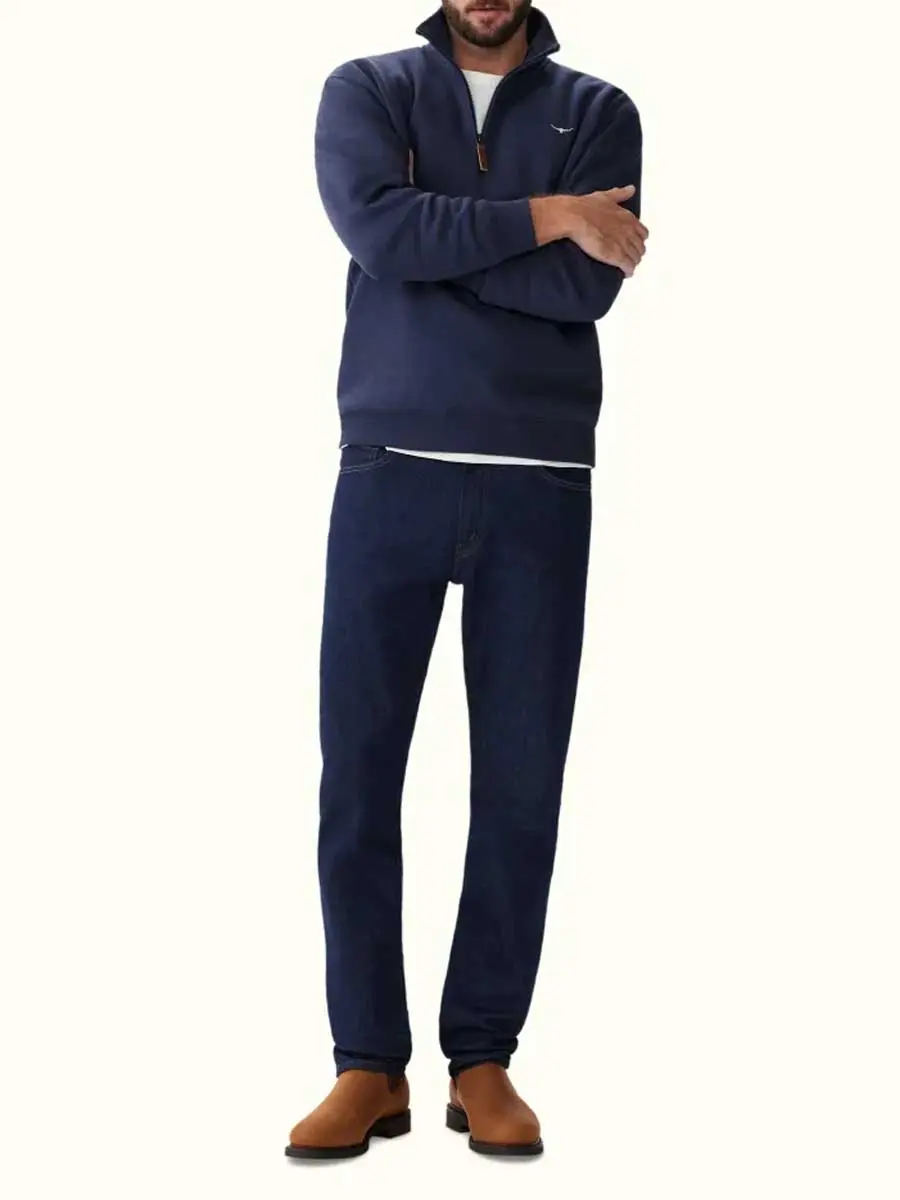 RM WILLIAMS Mulyungarie Quarter Zip Fleece - Men's - Navy - Image 4