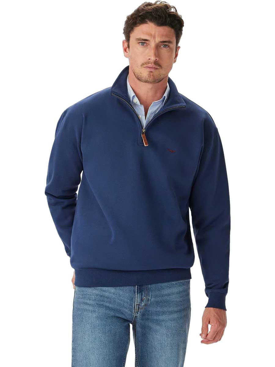 RM WILLIAMS Mulyungarie Quarter Zip Fleece - Men's - Vintage Blue - Image 2