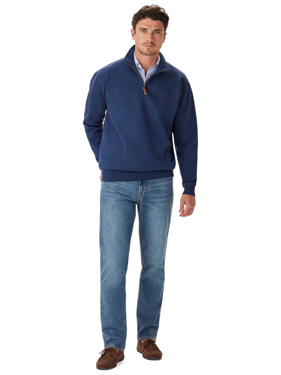 RM WILLIAMS Mulyungarie Quarter Zip Fleece - Men's - Vintage Blue - Image 4