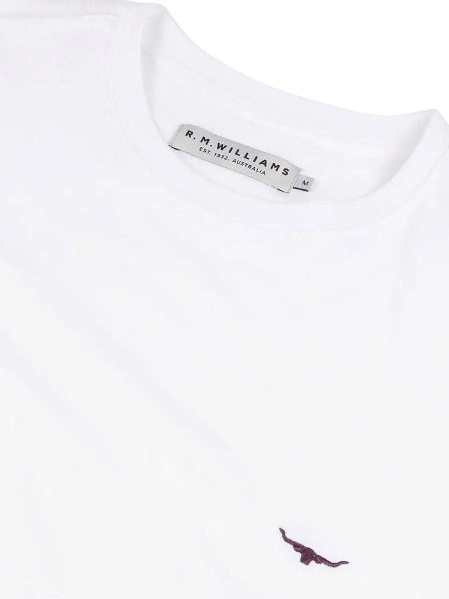 RM WILLIAMS Parson T-Shirt - Men's Crew Neck - White - Image 4