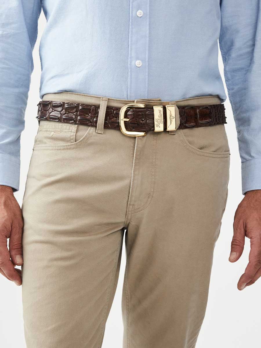 RM WILLIAMS Saltwater Crocodile Belt - Men's 1.5" - Tan - Image 2