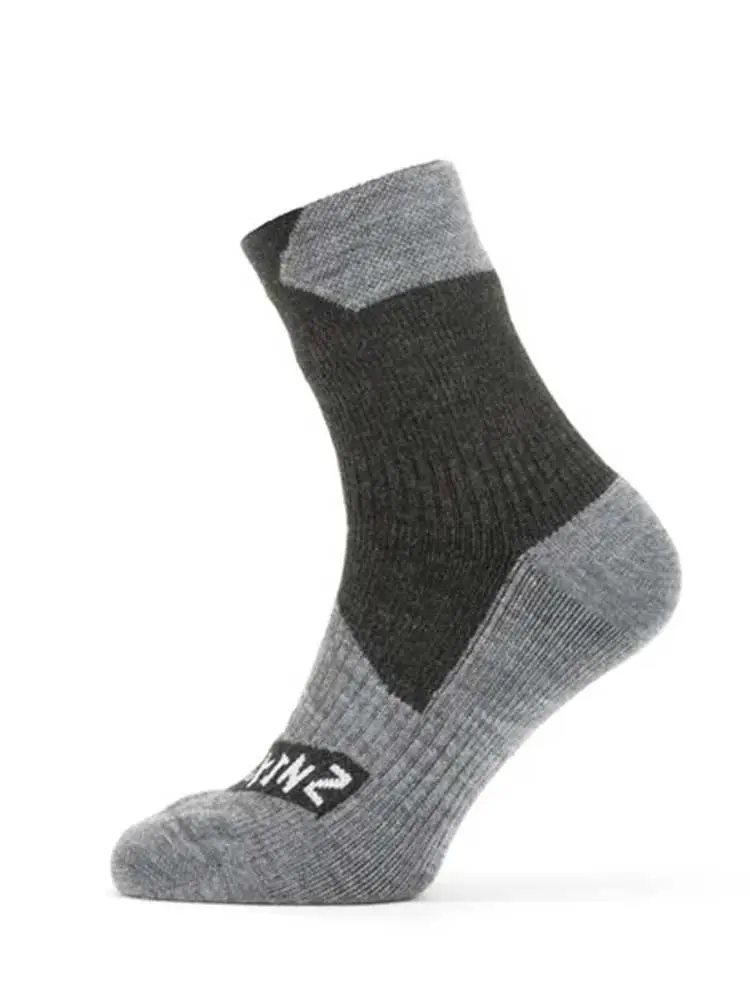 SEALSKINZ Bircham Waterproof All Weather Ankle Length Socks - Black & Grey Marl - Image 3