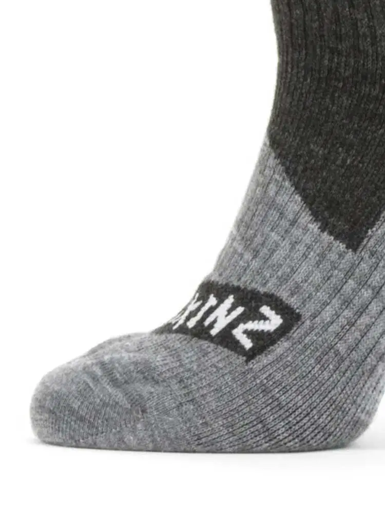 SEALSKINZ Bircham Waterproof All Weather Ankle Length Socks - Black & Grey Marl - Image 4
