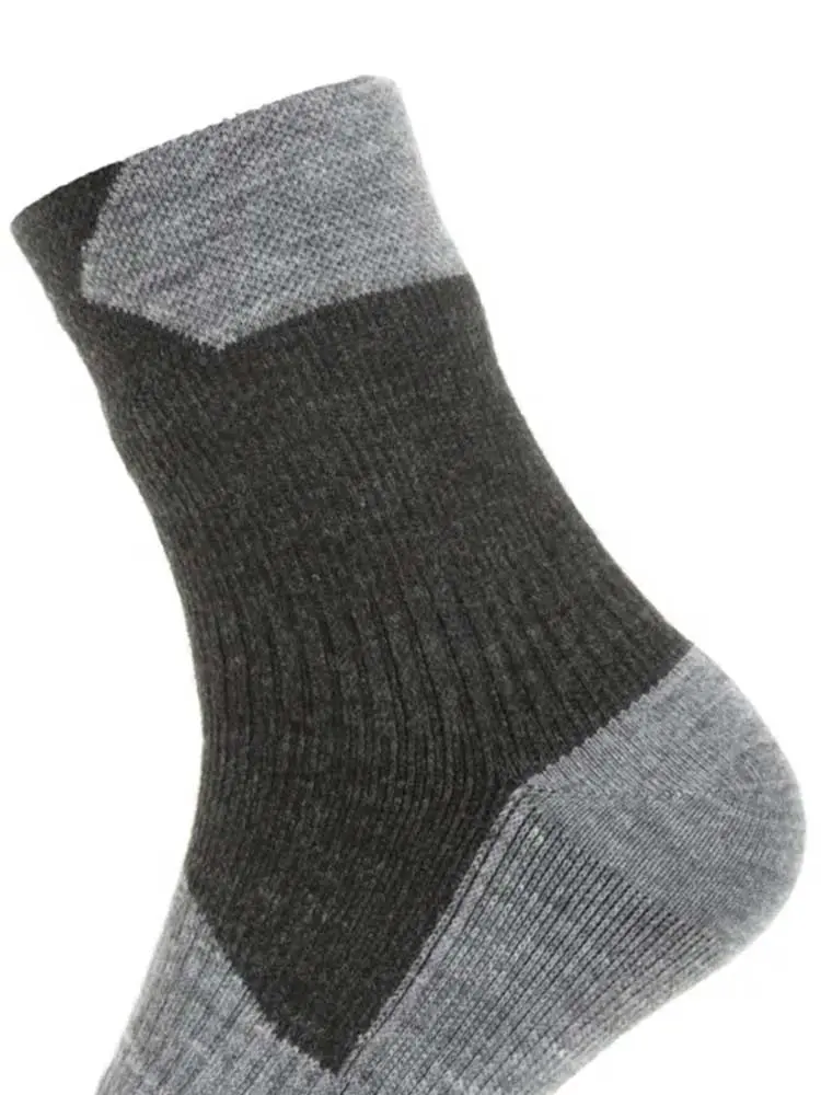 SEALSKINZ Bircham Waterproof All Weather Ankle Length Socks - Black & Grey Marl - Image 5