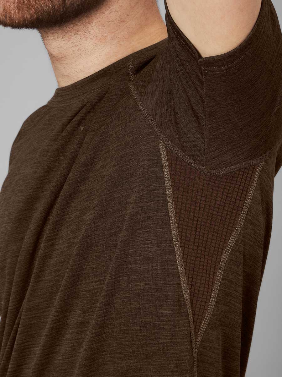 SEELAND Active Short Sleeve T-shirt - Mens - Demitasse Brown - Image 3