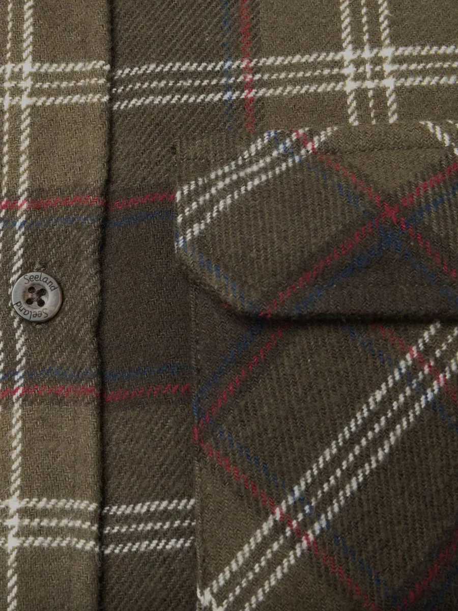 SEELAND Glen Flannel Shirt - Mens - Pine Green Check - Image 3