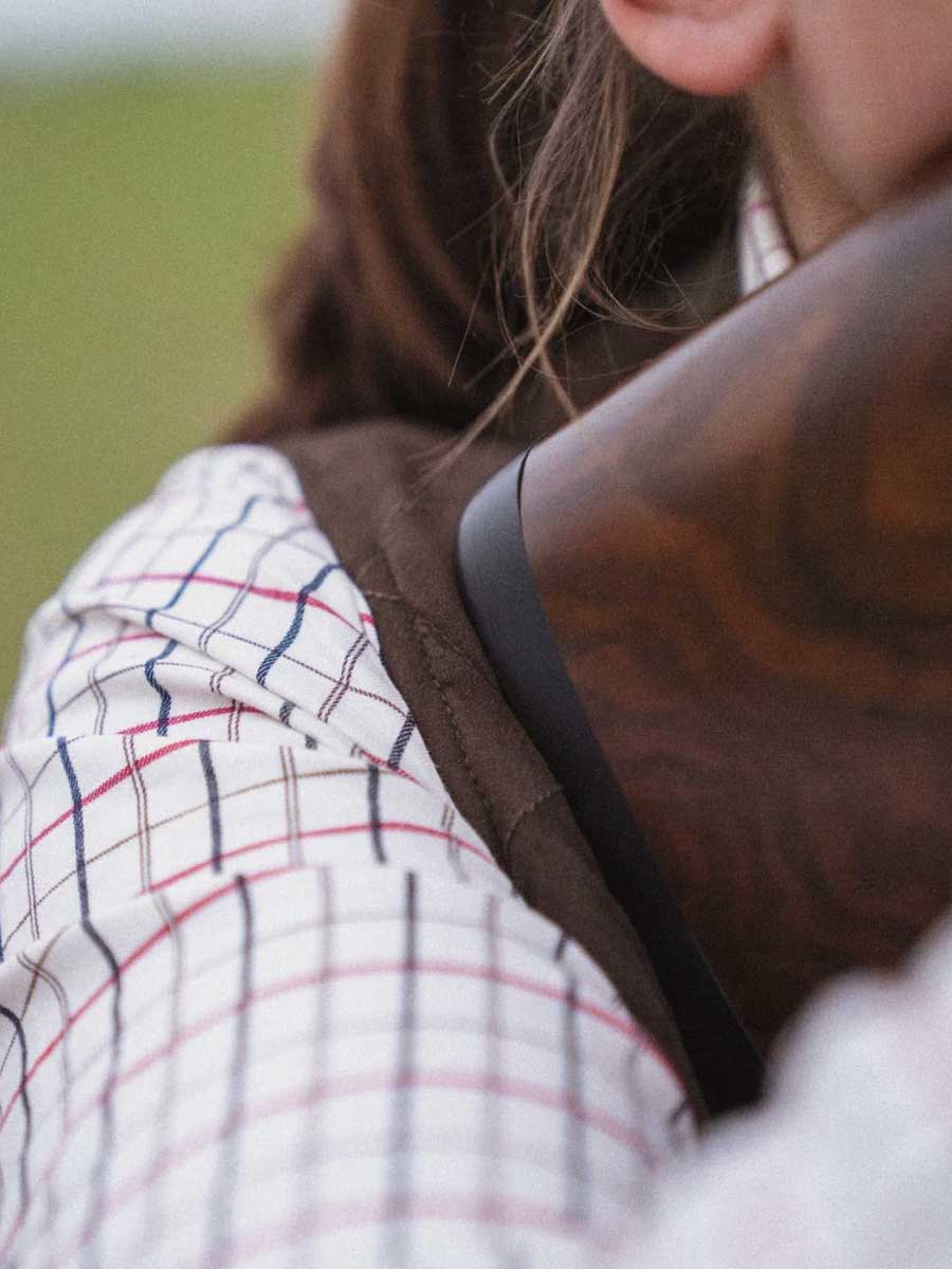 SEELAND Kerry Shooting Shirt - Women's - Cabernet / Blue Check - Image 3