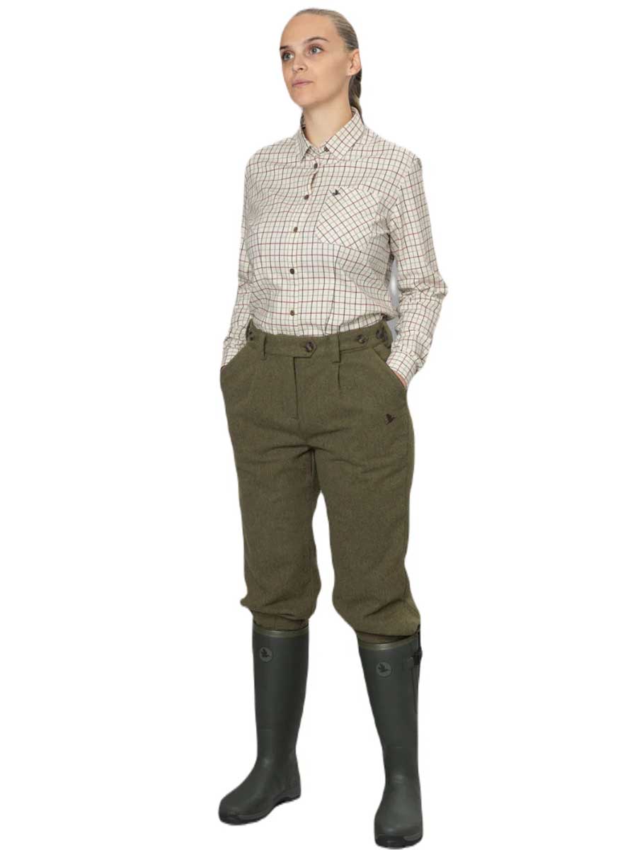 SEELAND Kerry Shooting Shirt - Women's - Cabernet / Blue Check - Image 4