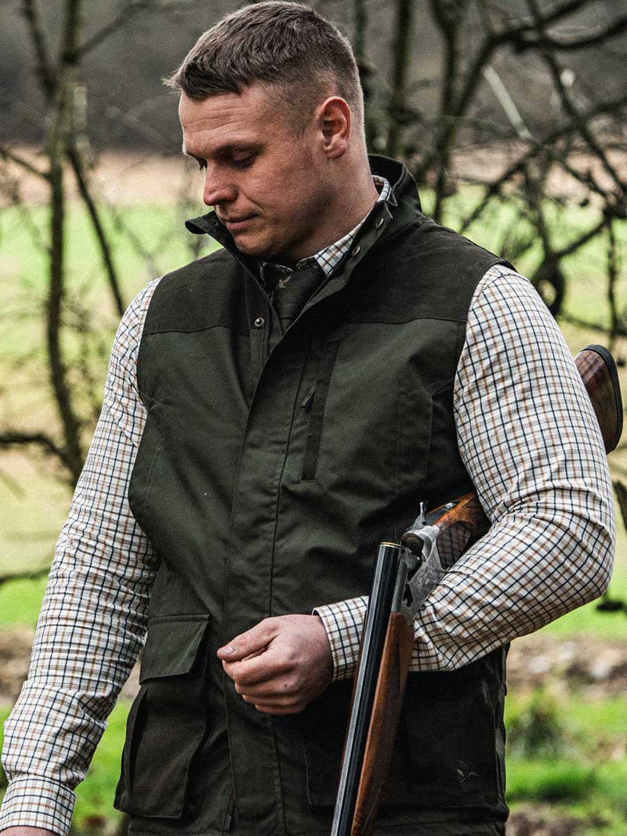 SEELAND Oxford Shooting Shirt - Mens - Grape Leaf/Terracotta Check - Image 2
