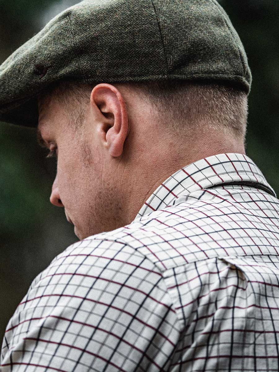 SEELAND Oxford Shooting Shirt - Mens - Grape Leaf/Terracotta Check - Image 3