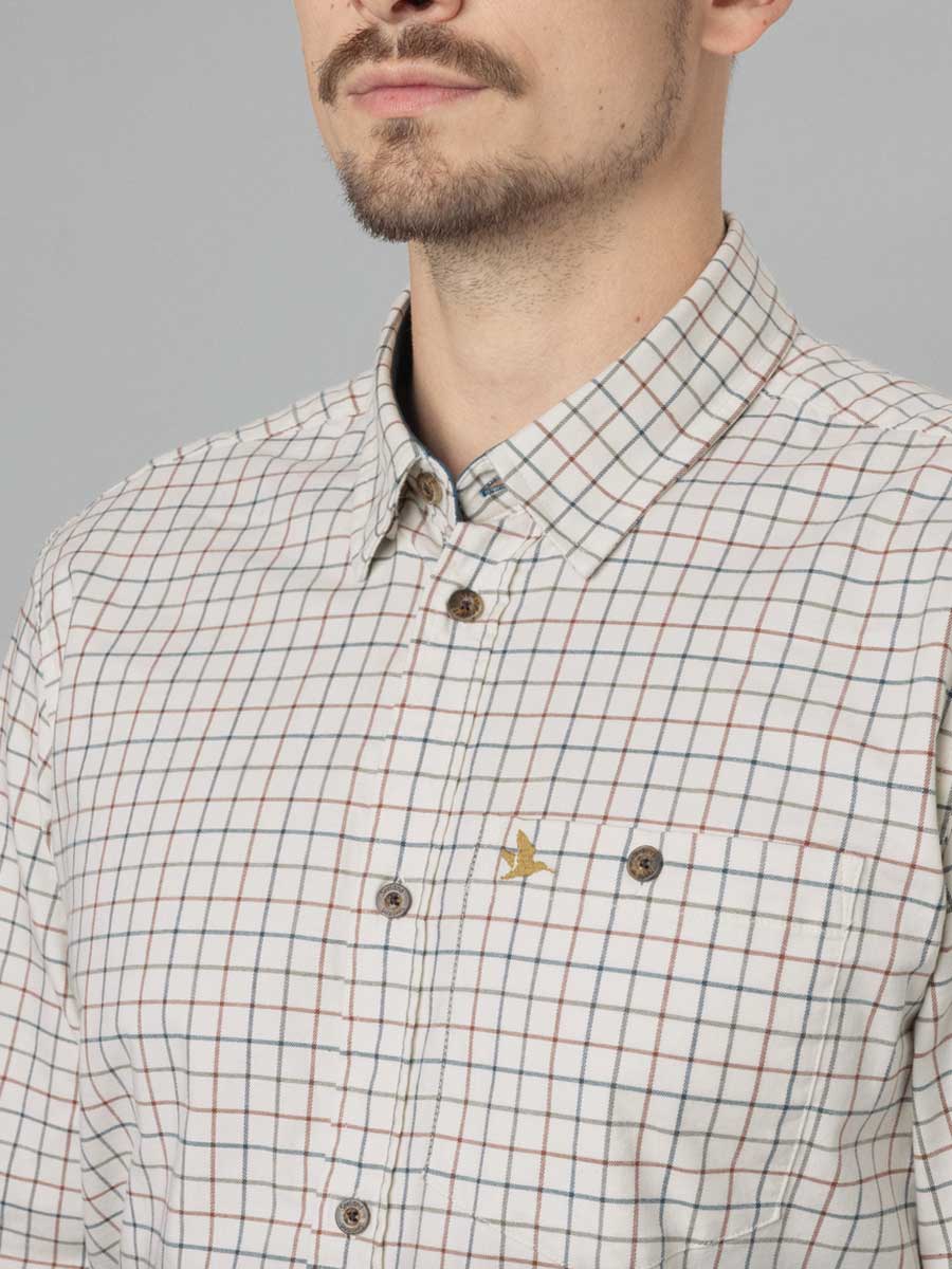 SEELAND Oxford Shooting Shirt - Mens - Grape Leaf/Terracotta Check - Image 4