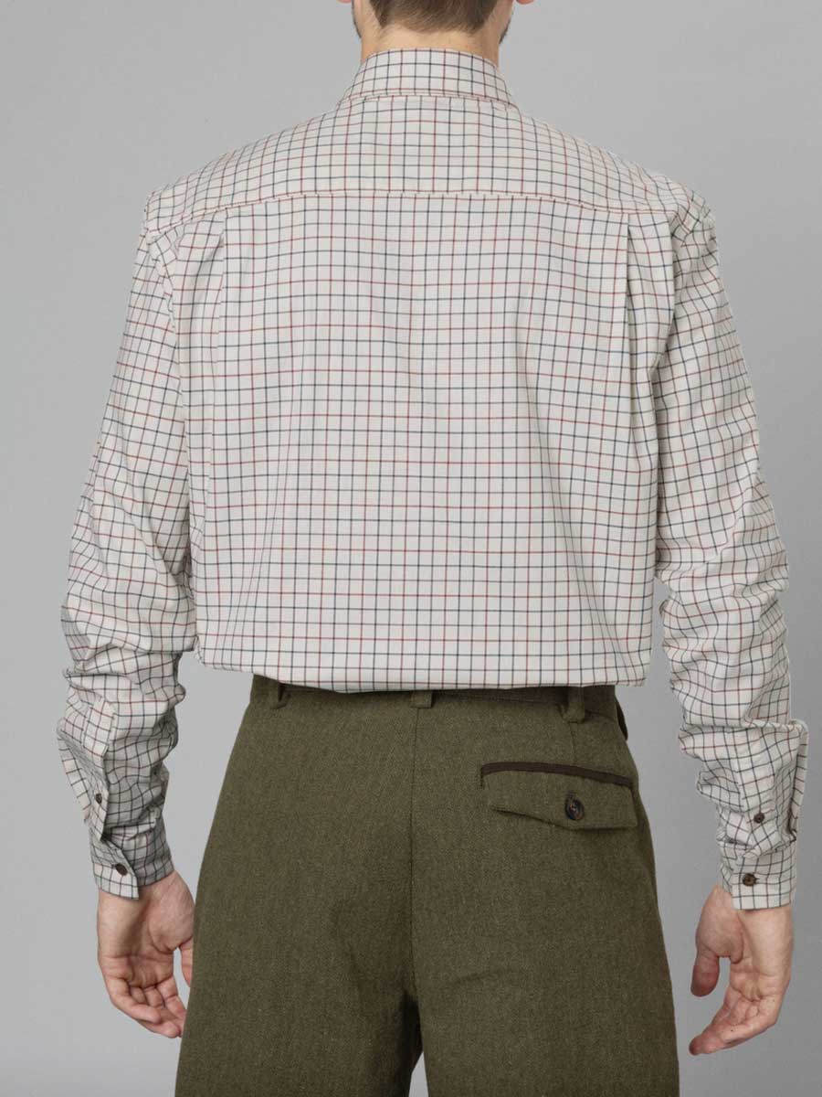 SEELAND Oxford Shooting Shirt - Mens - Grape Leaf/Terracotta Check - Image 5
