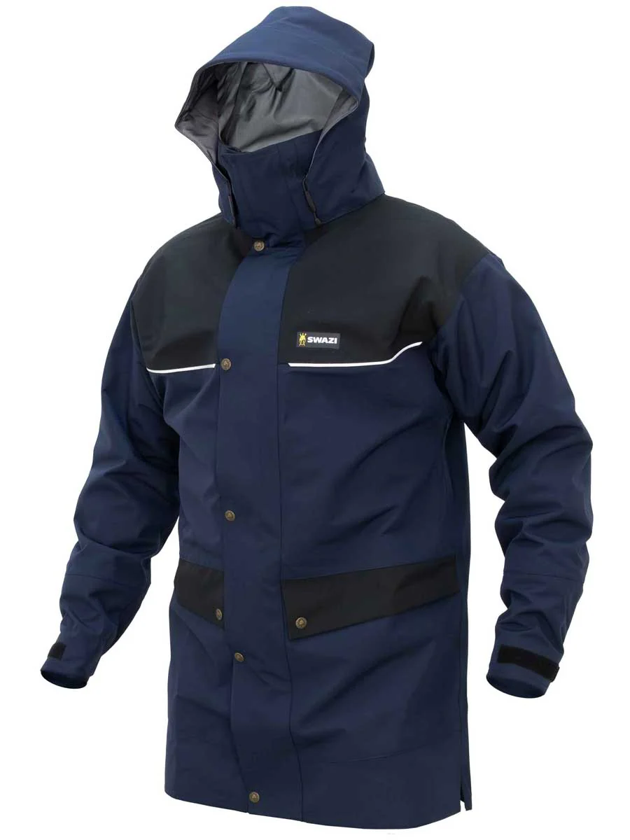 SWAZI Torrent Waterproof Jacket - Mens - Navy / Black - Image 2
