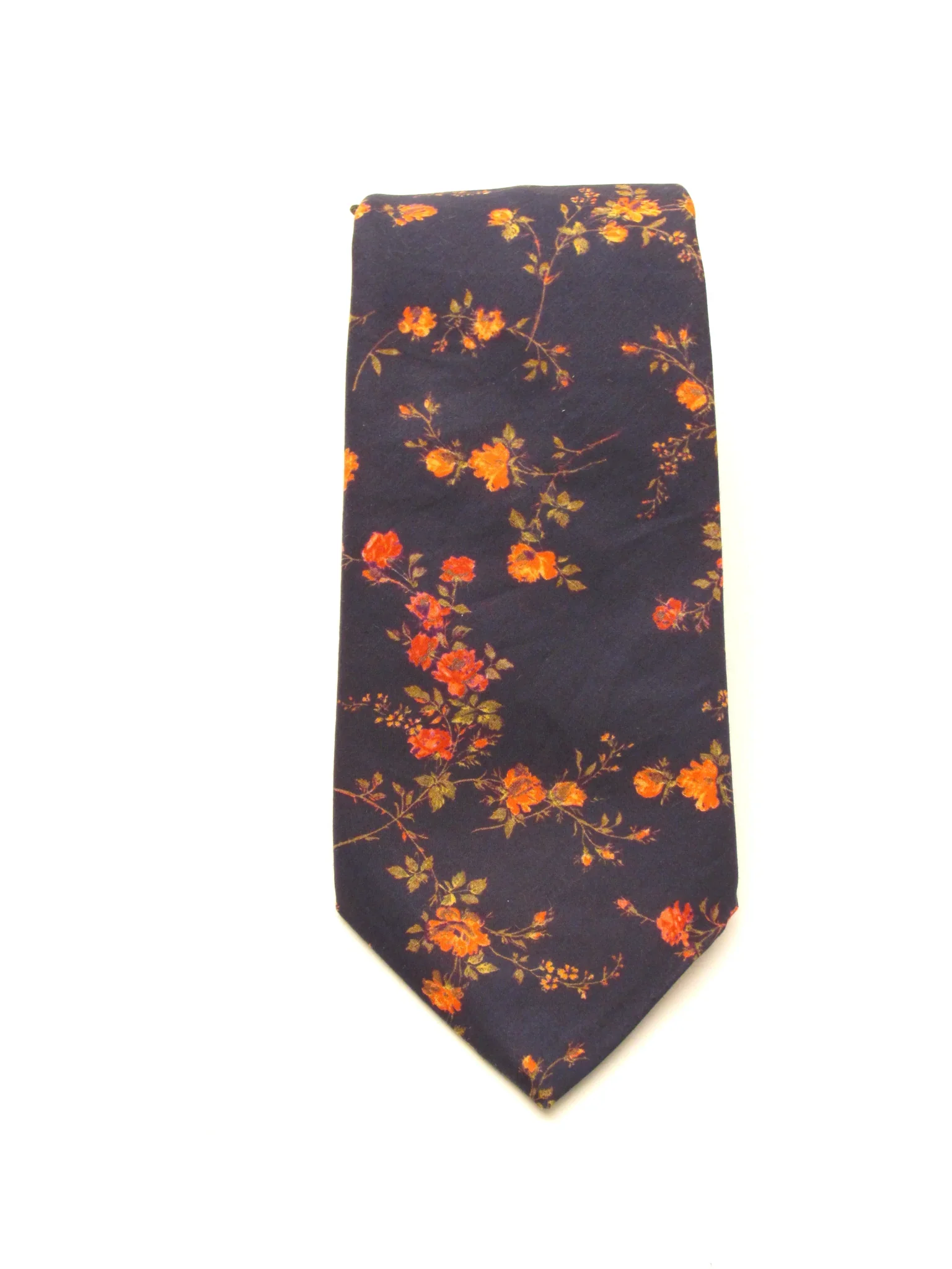 VAN BUCK Liberty Print Cotton Tie & Pocket Square - Elizabeth Navy - Image 3