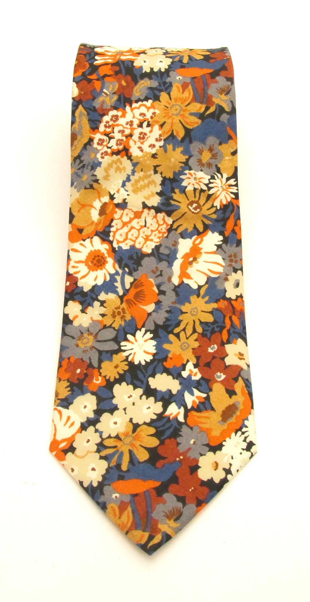 VAN BUCK Liberty Print Cotton Tie & Pocket Square - Thorpe Orange - Image 3