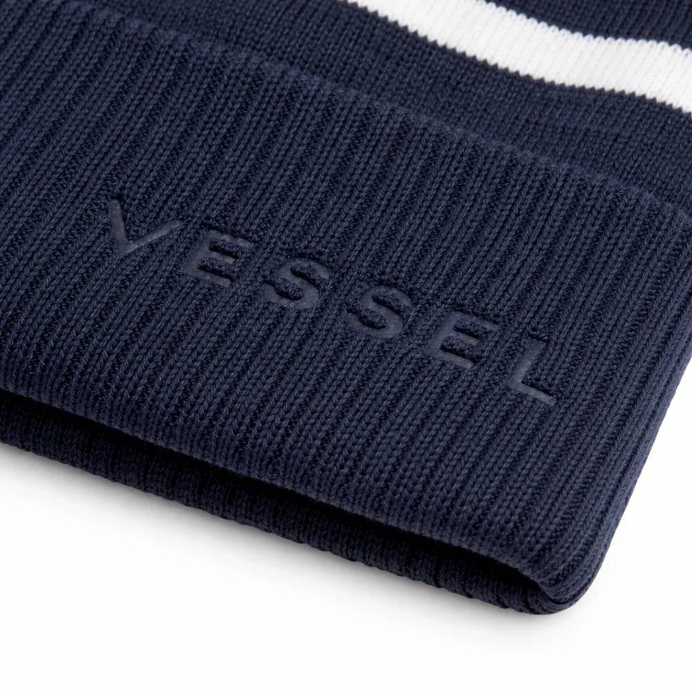 VESSEL Bobble Hat – Navy / White - Image 2