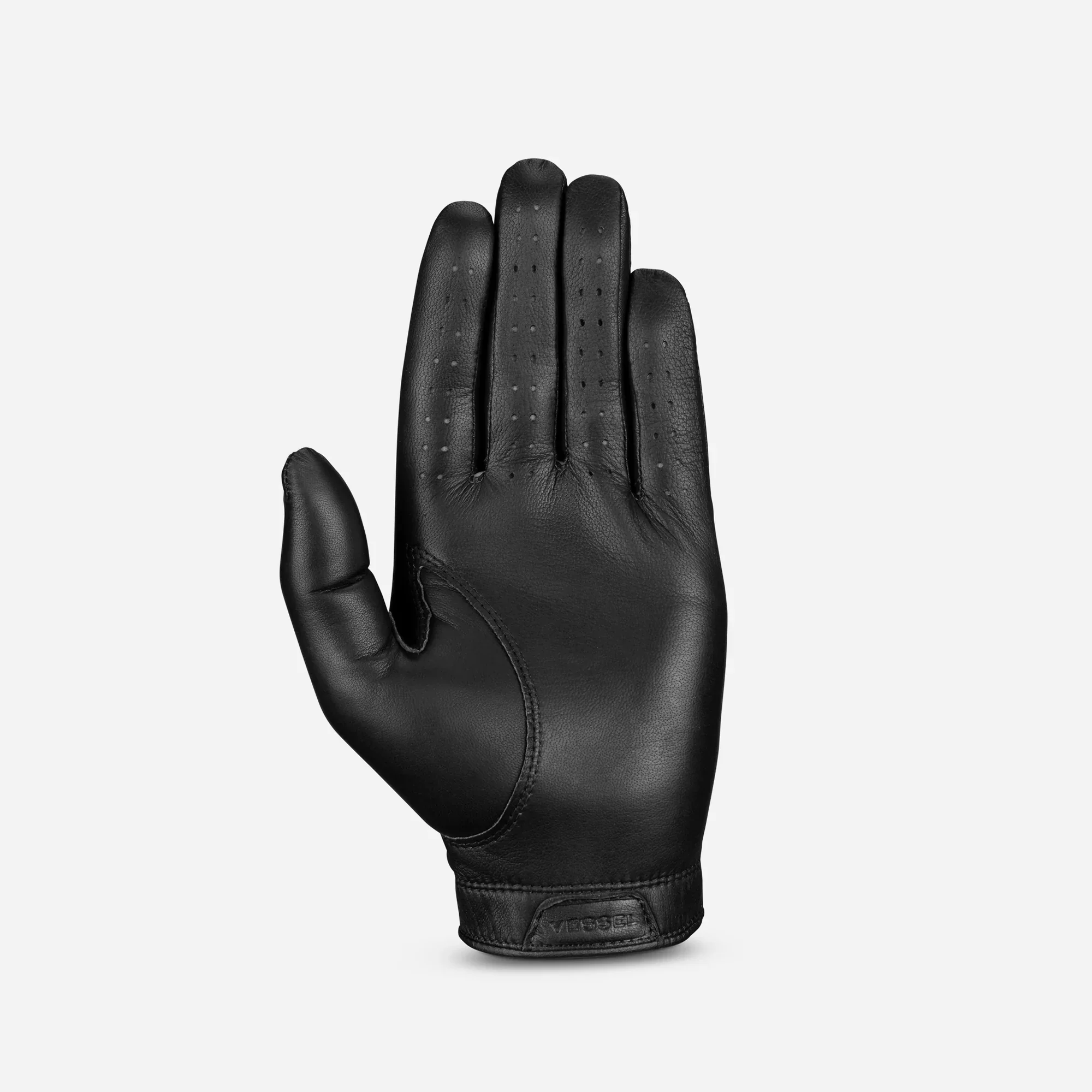 VESSEL Lux Cabretta Leather Golf Glove - Pebbled Black - Image 3
