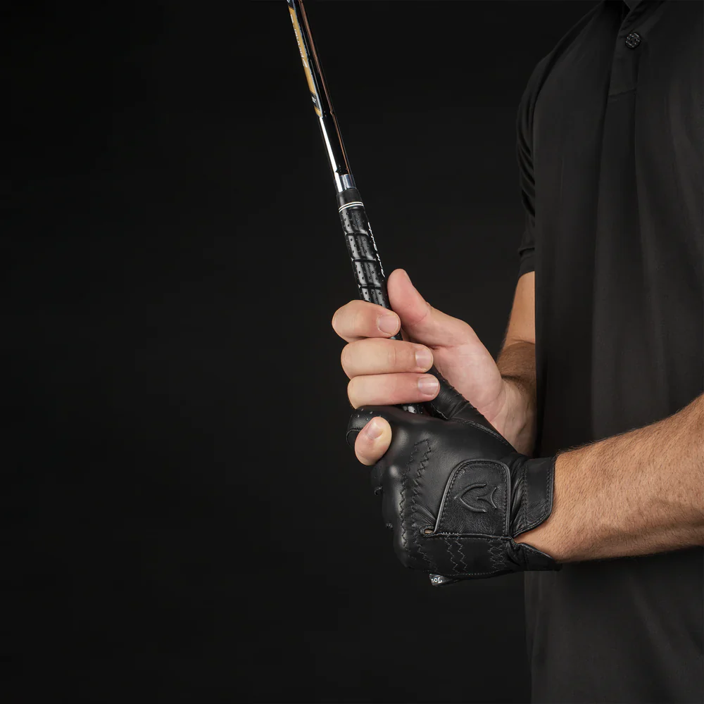 VESSEL Lux Cabretta Leather Golf Glove - Pebbled Black - Image 6