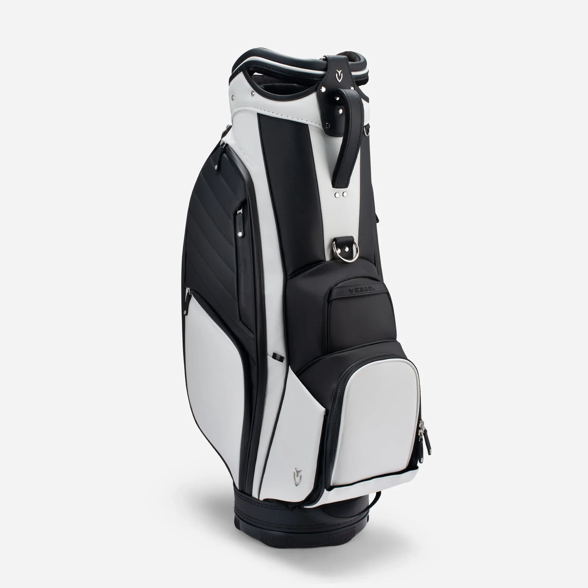 VESSEL Lux Prime Cart Golf Bag - Tour Styling Luxury Performance - White/Black - Image 2