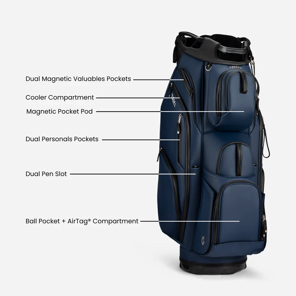 VESSEL Lux Pro Cart II Golf Bag - Pebbled White - Image 19