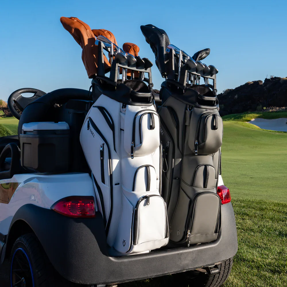 VESSEL Lux Pro Cart II Golf Bag - Pebbled White - Image 7