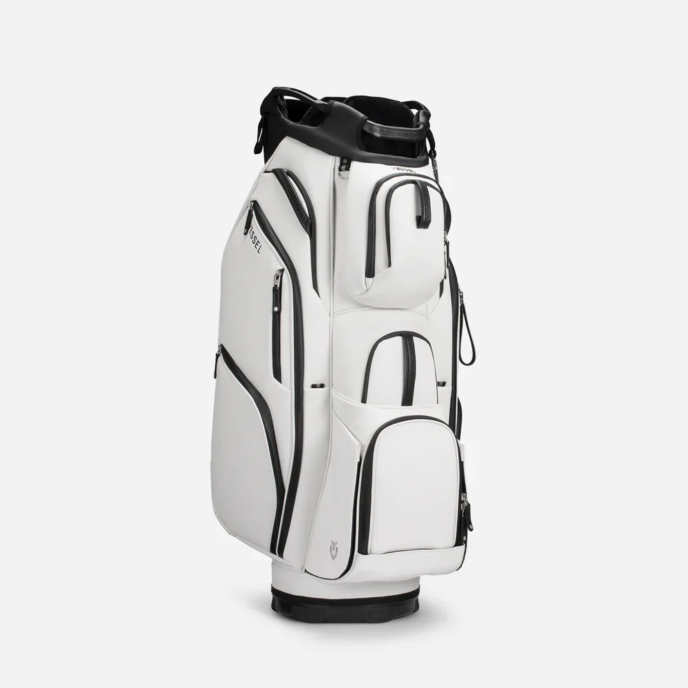VESSEL Lux Pro Cart II Golf Bag - Pebbled White - Image 2