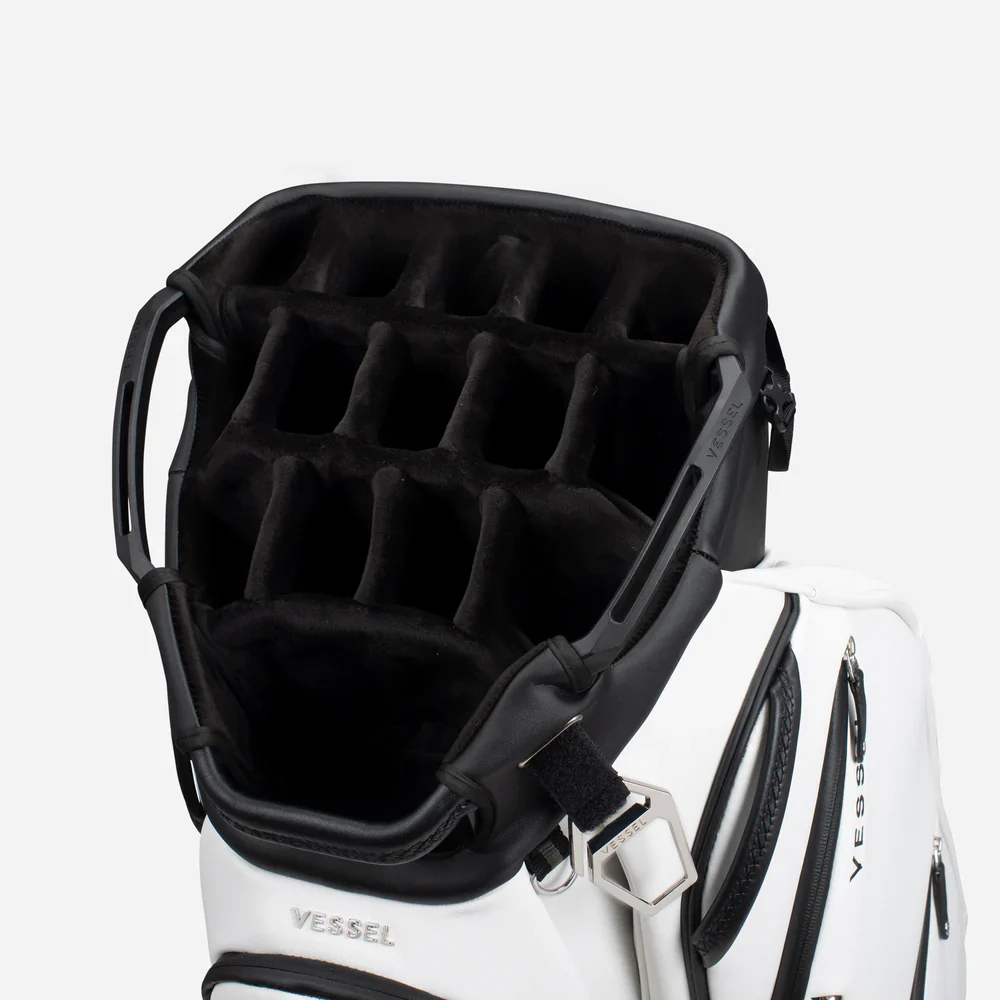 VESSEL Lux Pro Cart II Golf Bag - Pebbled White - Image 4
