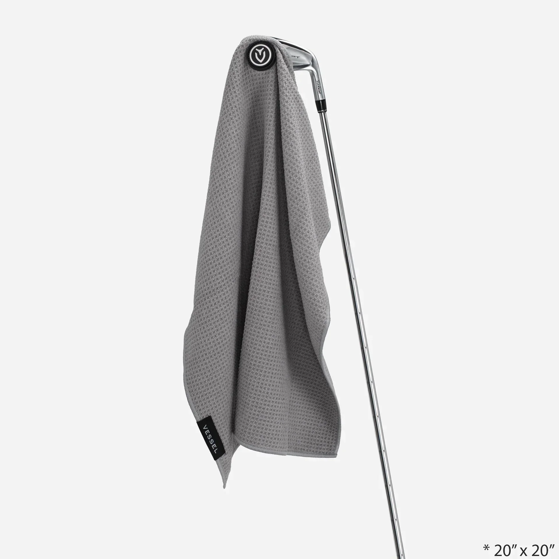 VESSEL Magnetic Golf Towel 20" x 20" - Grey