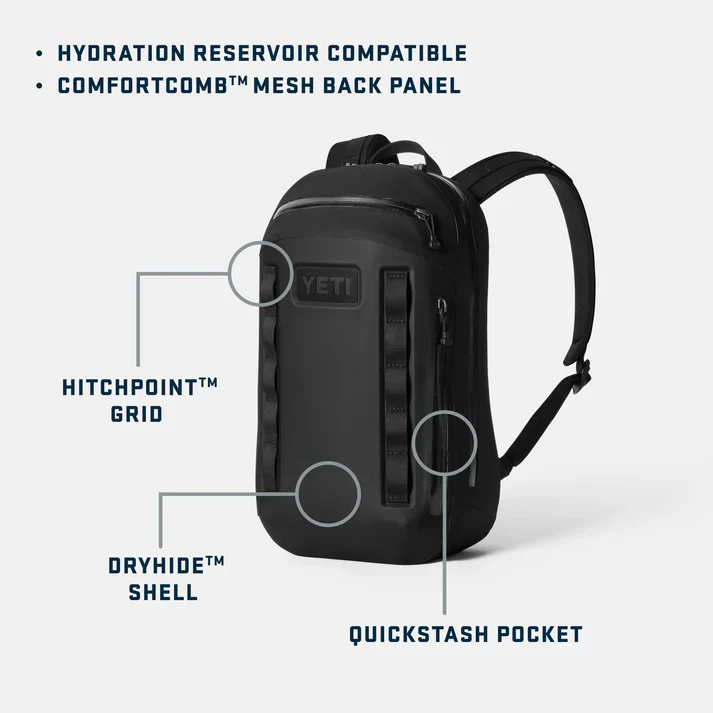 YETI Cayo 15L All‑Weather Backpack - Black - Image 3