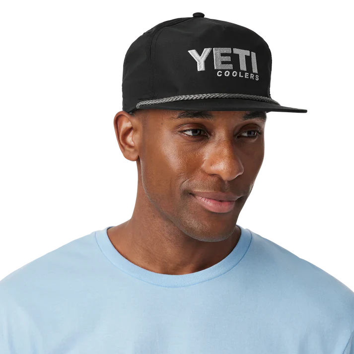 YETI COOLERS Mid Pro Flat Brim Rope Hat – Black - Image 2