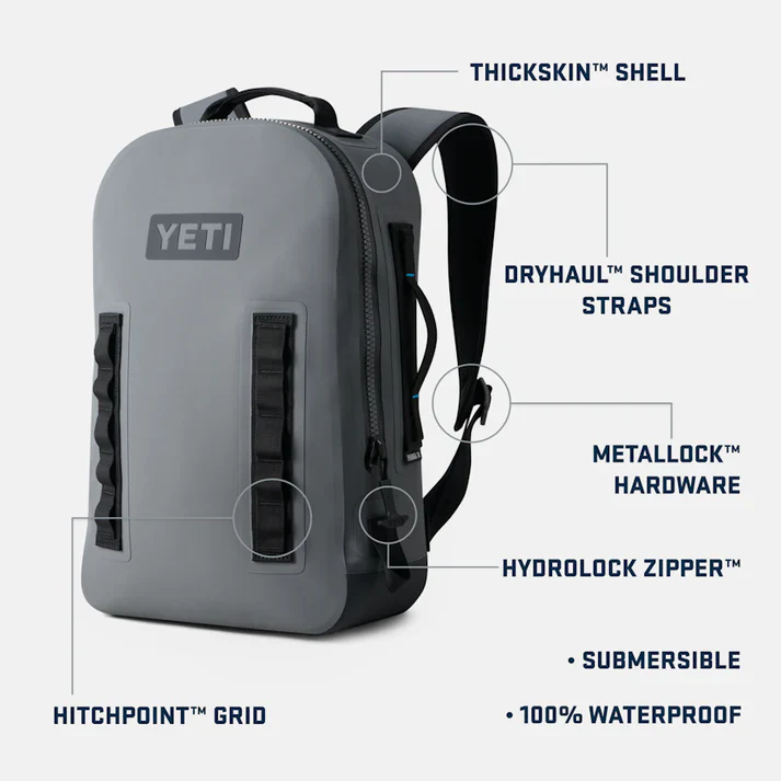 YETI Panga Submersible 28L Waterproof Backpack - Storm Grey - Image 6