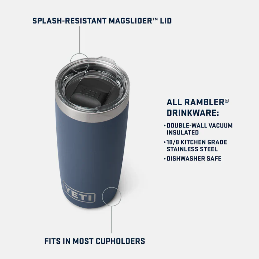 YETI Rambler 10 OZ (296ml) Tumbler With Magslider Lid - Black - Image 6
