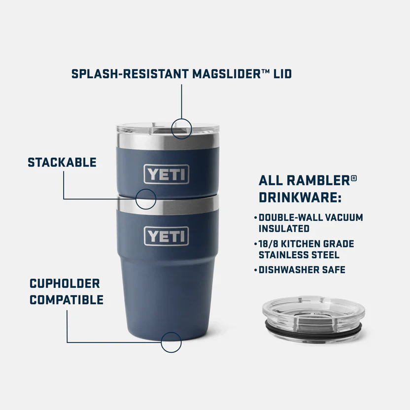 YETI Rambler 16 OZ (473ml) Stackable Cup With Magslider Lid - Black - Image 4
