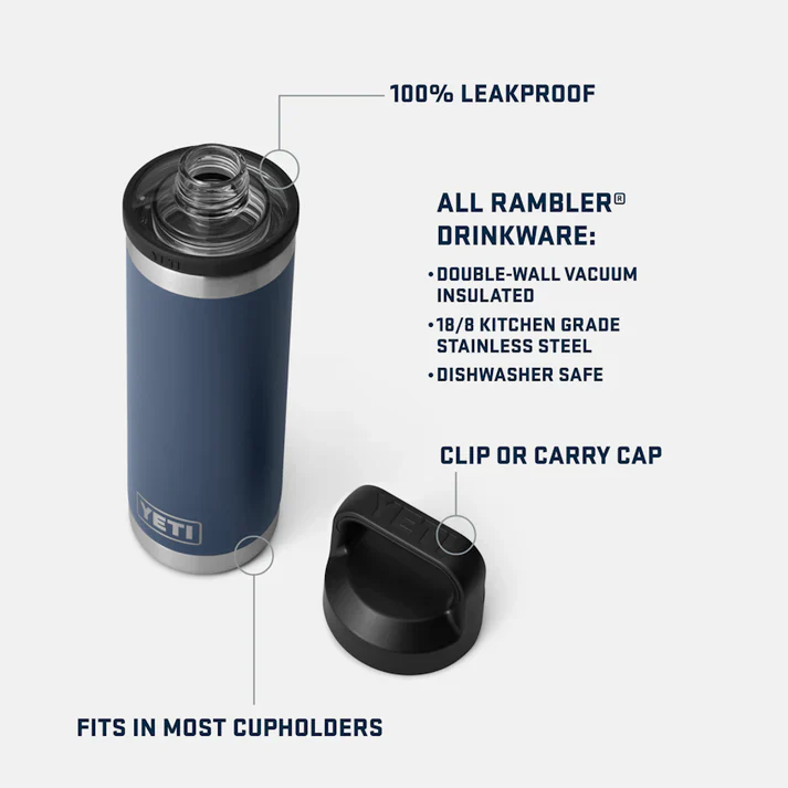 YETI Rambler 18 OZ (532ml) Bottle With Chug Cap - Black Forest Green - Image 5