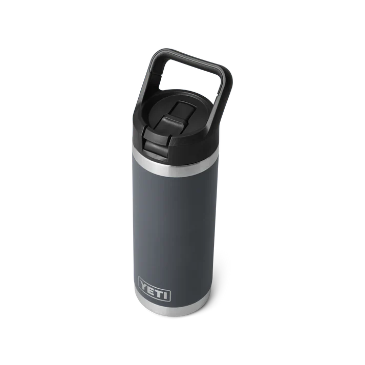 YETI Rambler 18 OZ (532ml) Bottle With Straw Cap - Charcoal - Image 2