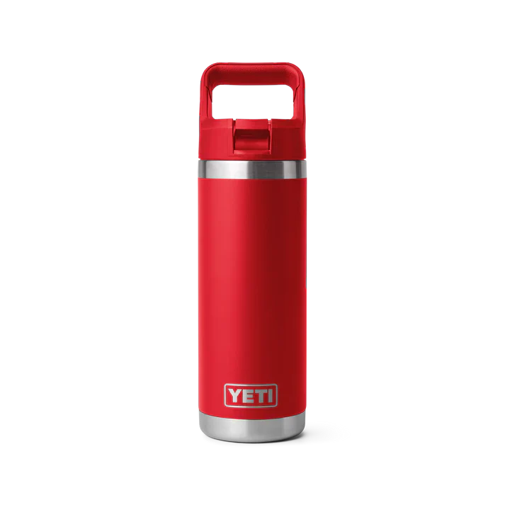 YETI Rambler 18 OZ (532ml) Bottle With Straw Cap - Rescue Red