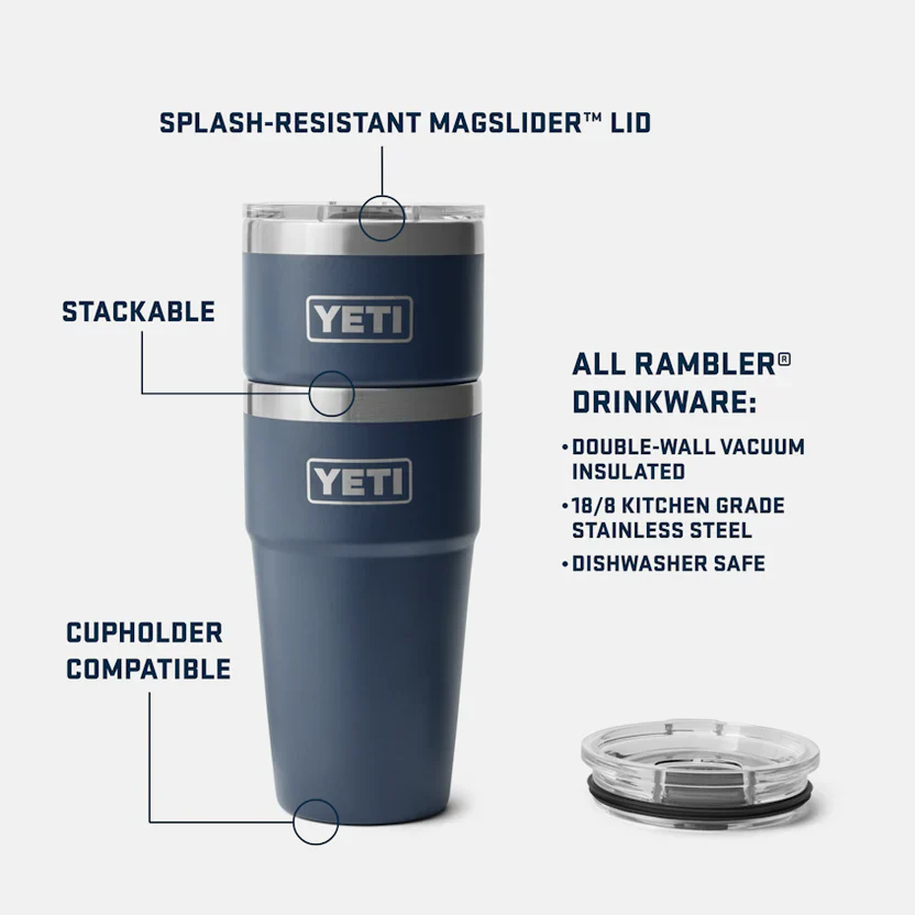 YETI Rambler 20 OZ (591ml) Stackable Cup With Magslider Lid - Rescue Red - Image 5