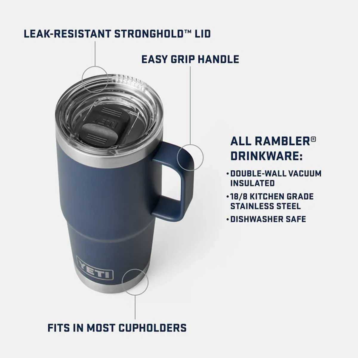 YETI Rambler 20 OZ (591ml) Travel Mug With Stronghold Lid - Key Lime - Image 4