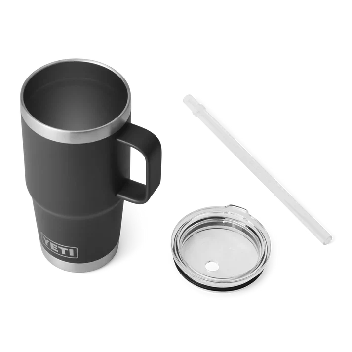 YETI Rambler 25 OZ (739ml) Straw Mug With Straw Lid - Black - Image 4