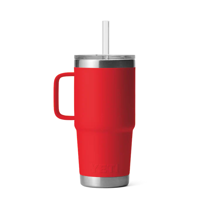 YETI Rambler 25 OZ (739ml) Straw Mug With Straw Lid - Rescue Red - Image 5